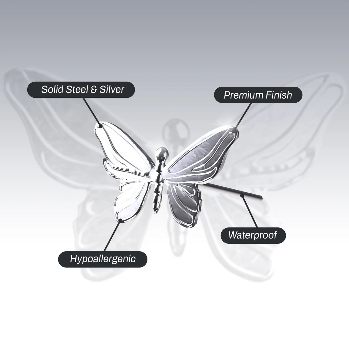 BUTTERFLY EARRING (STUD)