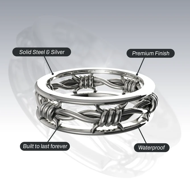 BARBED WIRE BAND RING